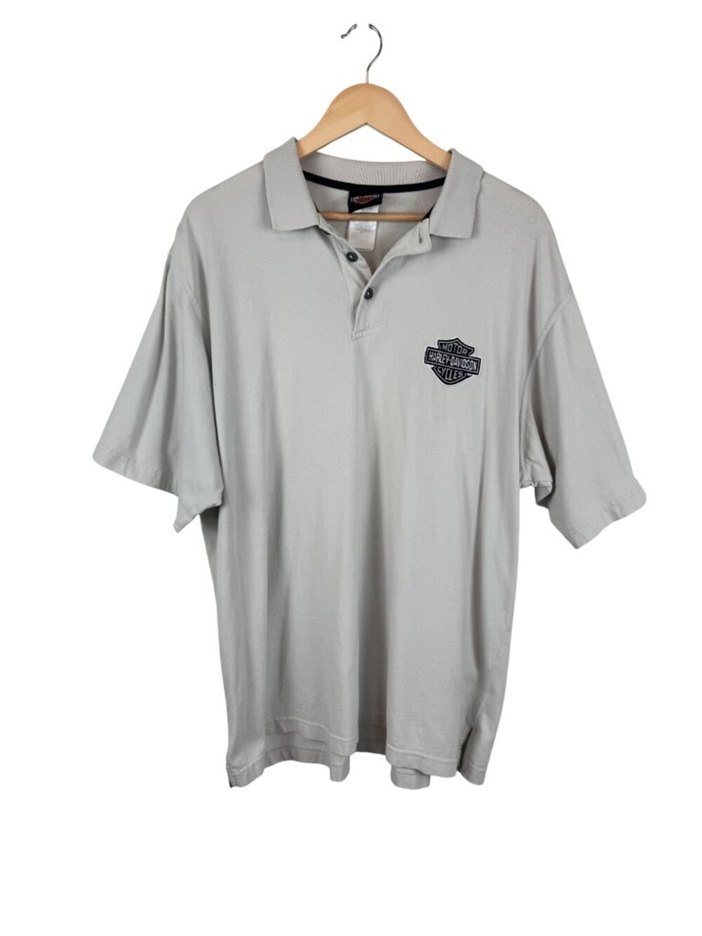 Harley Davidson Mens Polo Shirt Aspen Valley Glenwood Springs CO Beige Size XL